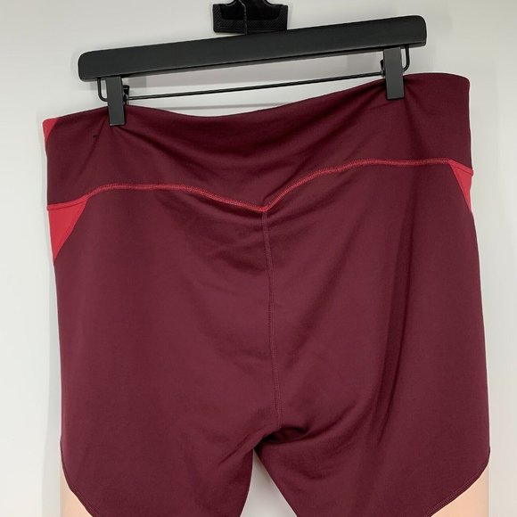 Nike One Training Leggings Red Pink Mid Rise Full Length - Picture 8 of 9